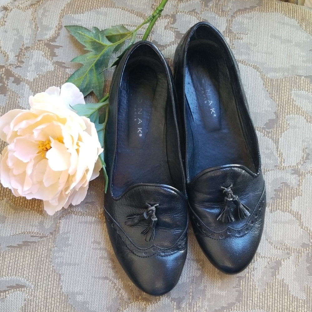 Jonak black leather loafers